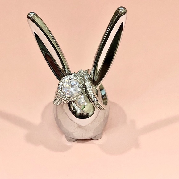 .925 Sterling Silver Engagement Wedding Rings 6.5 - Picture 5 of 10